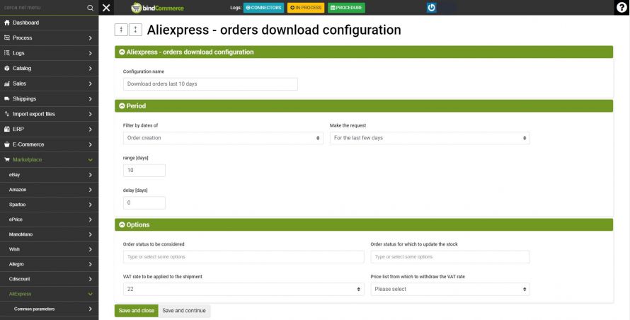 aliexpress orders download config